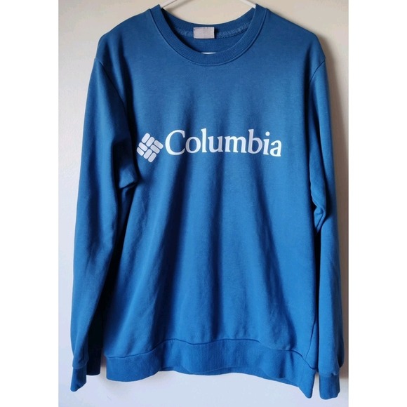 Columbia Other - Columbia Men's Trek Crew Sweatshirt‎ Cotton/Poly Blend Bright Indigo Logo Size M